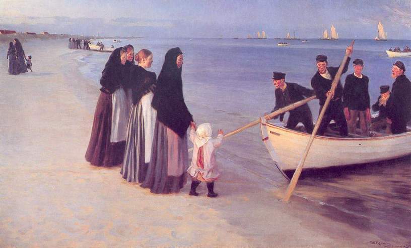The Departure of the Fishing Fleet, 1894 - Peder Severin Kroyer Painting On Canvas
